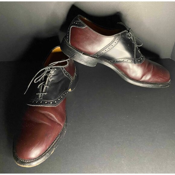 Allen Edmonds Shelton 2.0 Two Tone Brown Oxfords Mens 10 B Preppy - Picture 1 of 8